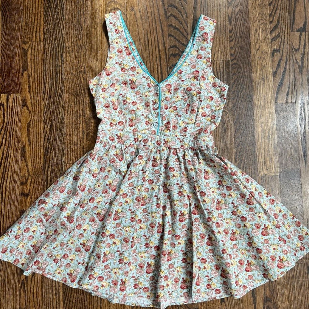 Lucca Couture Light Blue Floral Pleated Sundress